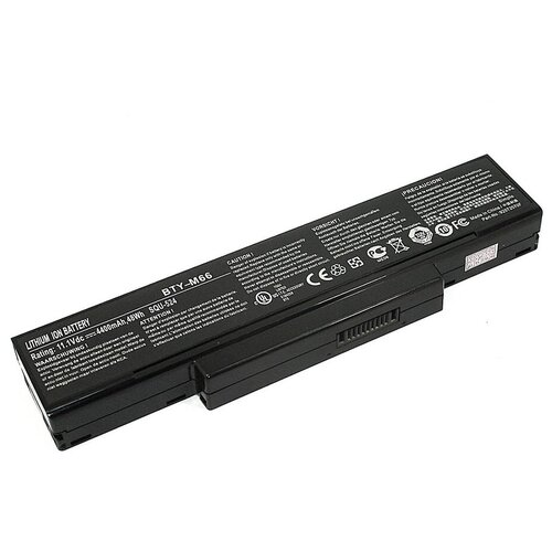 Аккумуляторная батарея для ноутбука MSI GX600 GX610 GX620 (BTY-M66) 11.1V 4400mAh аккумулятор для ноутбука dns 0129308 0129309 0133834 0133241 0137759 0139124 11 1v 4400mah pn squ 1002 916t2135f