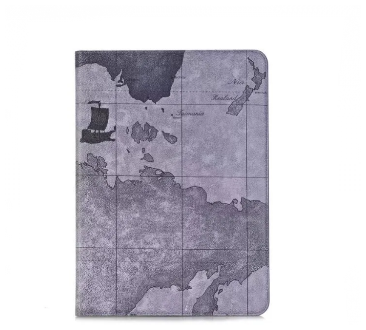 Чехол-футляр Чехол. ру для iPad Air 2 (A1566/ A1567) тематика карта мира серый