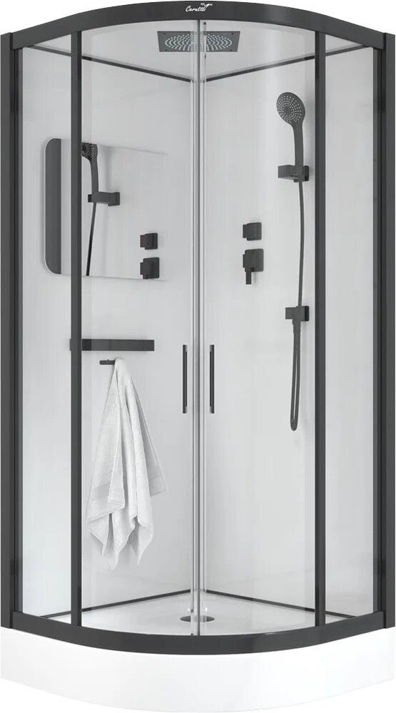 Душевая кабина Ceruttispa Viva 91B 90x90 профиль черный