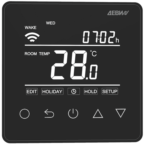 Программируемый терморегулятор Деви Prime с WI-FI с датчиком пола 16A (черный)