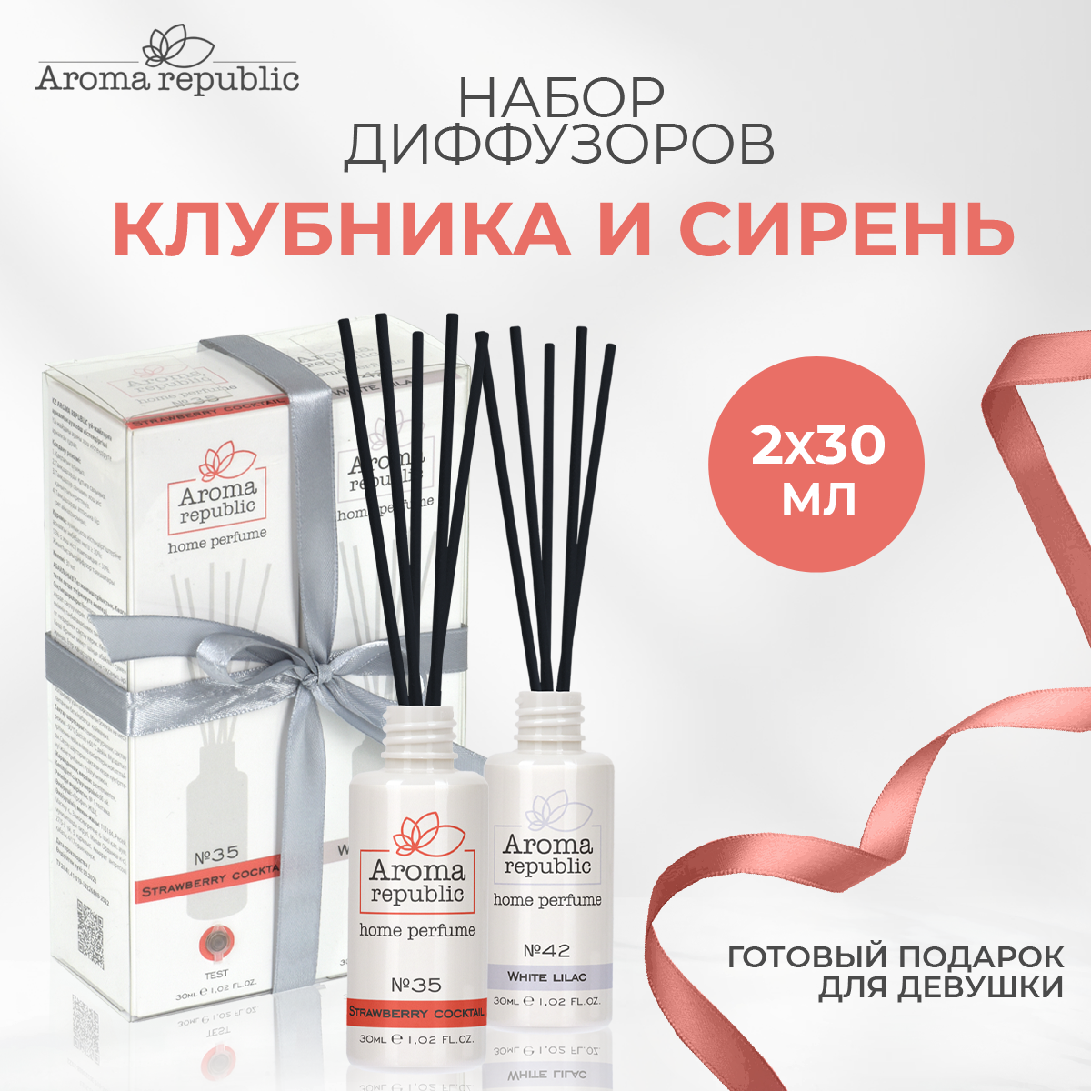 AROMA REPUBLIC Подарочный набор №4 White Edition (2 шт по 30 мл) в коробке ПЭТ