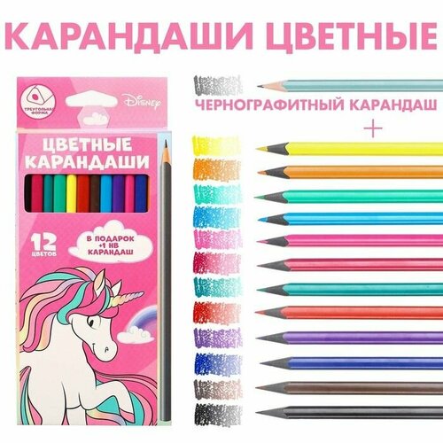 Карандаши цветные 12 цветов чернографитный карандаш 499₽