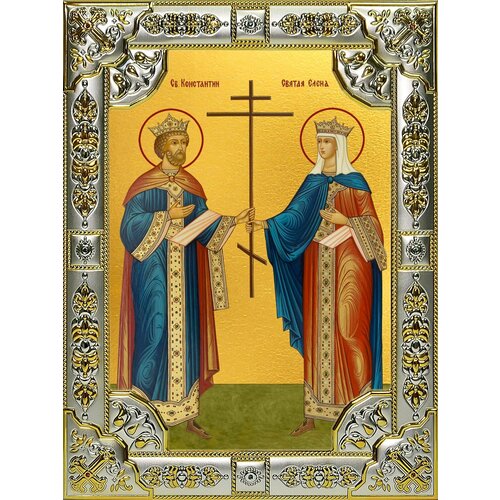 Икона Константин и Елена равноапостольные икона константин и елена равноапостольные 18 х 24 со стразами арт вк 5655