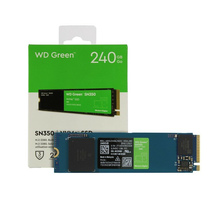 Накопитель SSD M.2 240Gb WD SN350 Original Green PCI-E x4 2280 WDS240G2G0C