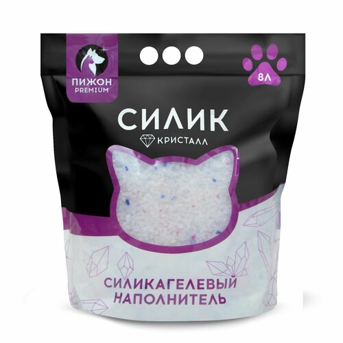 Наполнитель силикагелевый " Premium Crystal", колотый, 8 л