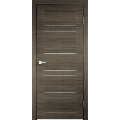 Дверь межкомнатная VellDoris LINEA 8, дуб серый поперечный, 700x2000, LR, стекло мателюкс, без врезки замка и петель