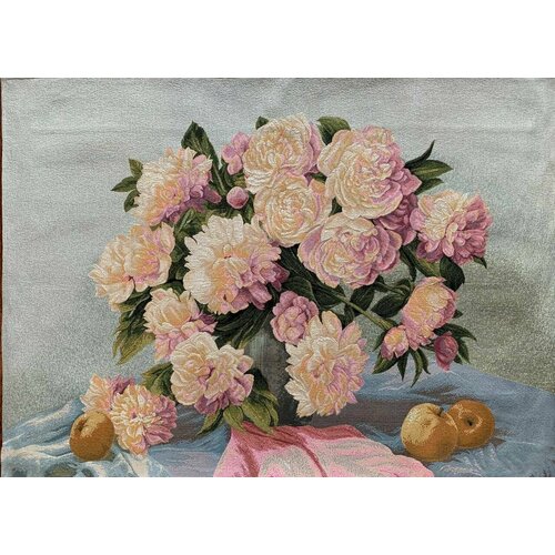 Панно гобеленовое на стену Пионы 95х70 см Гобелен 6100₽