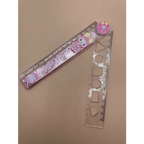 Линейка раздвижная с блестками 15-30 см 