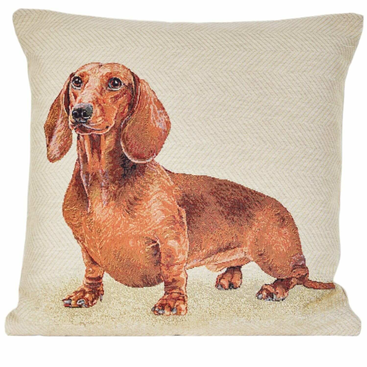 Наволочка декоративная Le Gobelin Такса рыжая 45x45 см