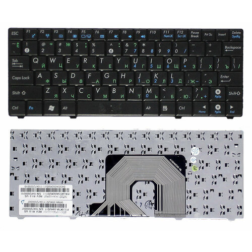 Клавиатура для Asus 04GOA112KRU10-1, русская, черная клавиатура для ноутбука asus 04goa112kru10 1 русская черная