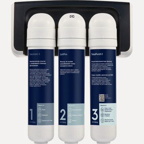 Изображение товара Фильтр для воды Electrolux iStream TotalPure X-3 Softening НС-1279473, быстросъемный для жесткой грязной воды