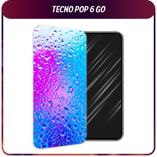 Силиконовый чехол на Tecno Pop 6 Go / Текно Поп 6 Гоу Капли на стекле силиконовый чехол на tecno pop 6 go текно поп 6 гоу акварельная нежность