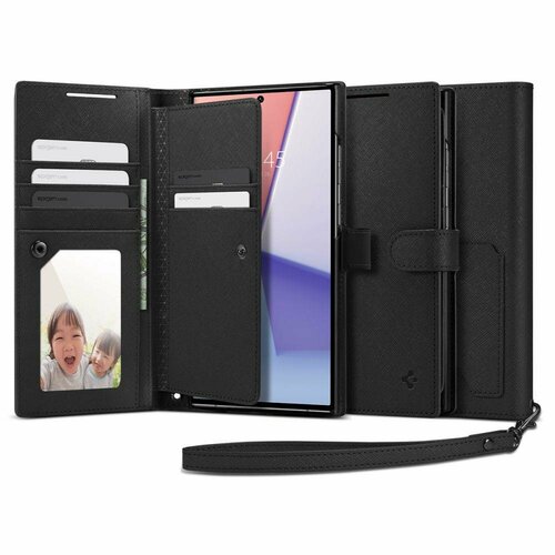 Чехол-книжка SPIGEN для Galaxy S23 Ultra - Wallet S - Черный - ACS05629