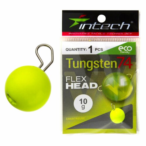 Груз рыболовный разборный Intech Tungsten 74 5гр #Gloss Chartreuse UV, 1 шт. в уп.