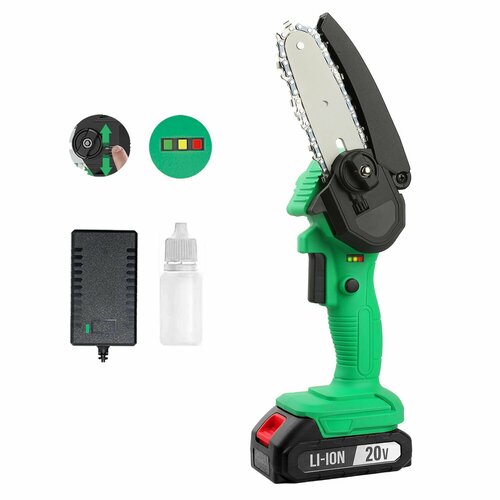 пила цепная аккумуляторная greensaw 20 pro 20 в 2х4 ач li ion шина 30 см 15 м с Пила цепная аккумуляторная Zitrek GreenSaw 20 (20В, 2,0Ач Li-ion аккум. 1шт, ЗУ)