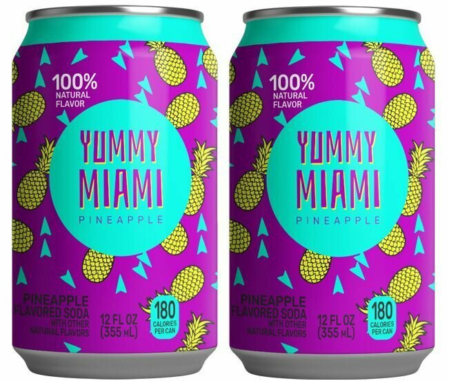 Газированный Напиток Yummy Miami Pinapple 2 шт по 355мл, США