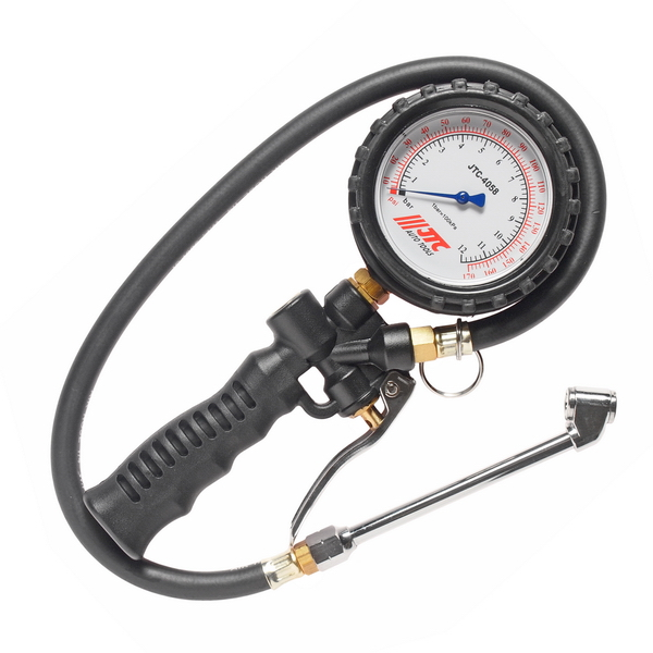 JTC JTC-4058L пистолет для подкачки колес с овым манометром и шлангом, 0-12 bar, многофункциональный