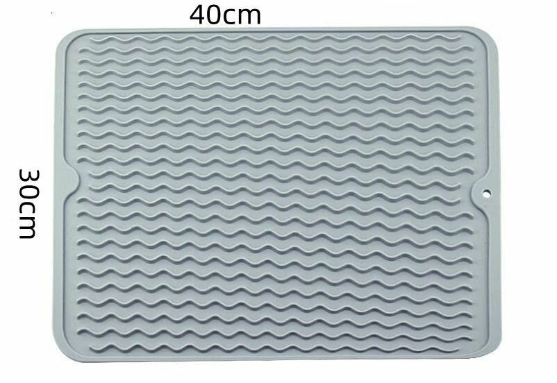 фото Силиконовый коврик для посуды серый / Подставка под горячее силиконовая