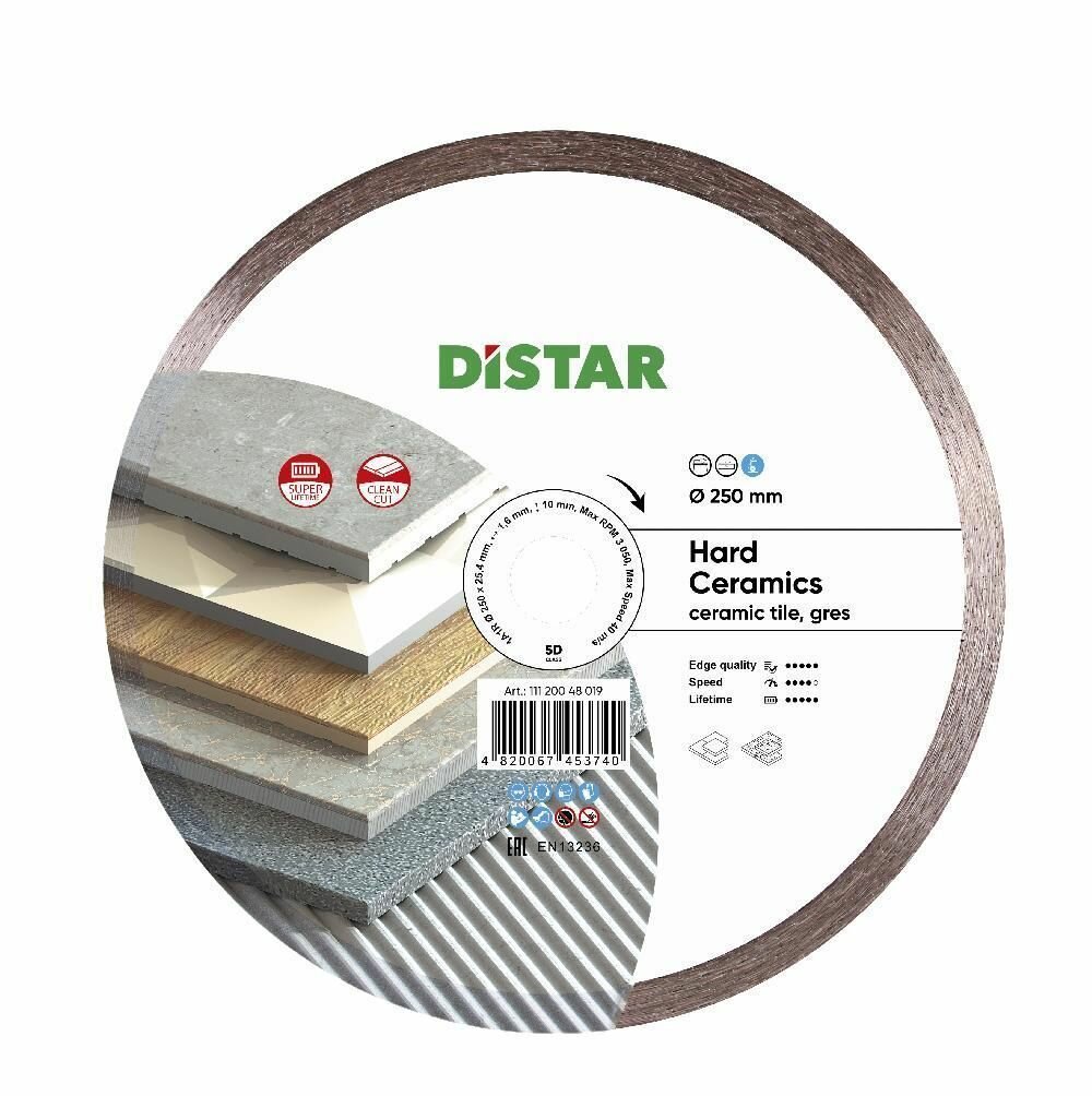 Диск алмазный DISTAR 1A1R HARD CERAMICS 250х16х254