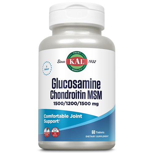 KAL Glucosamine Chondroitin MSM 60 таблеток (KAL) бад для суставов и связок dr mybo glucosamin chondroitin msm 120 шт