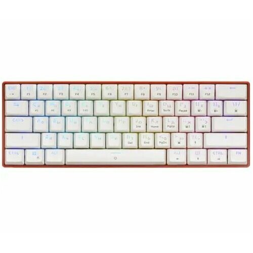 Клавиатура проводнаябеспроводная механическая Outemu Red клавиш - 61 Bluetooth USB радиоканал белая DEXP Tanto WRS 328200₽