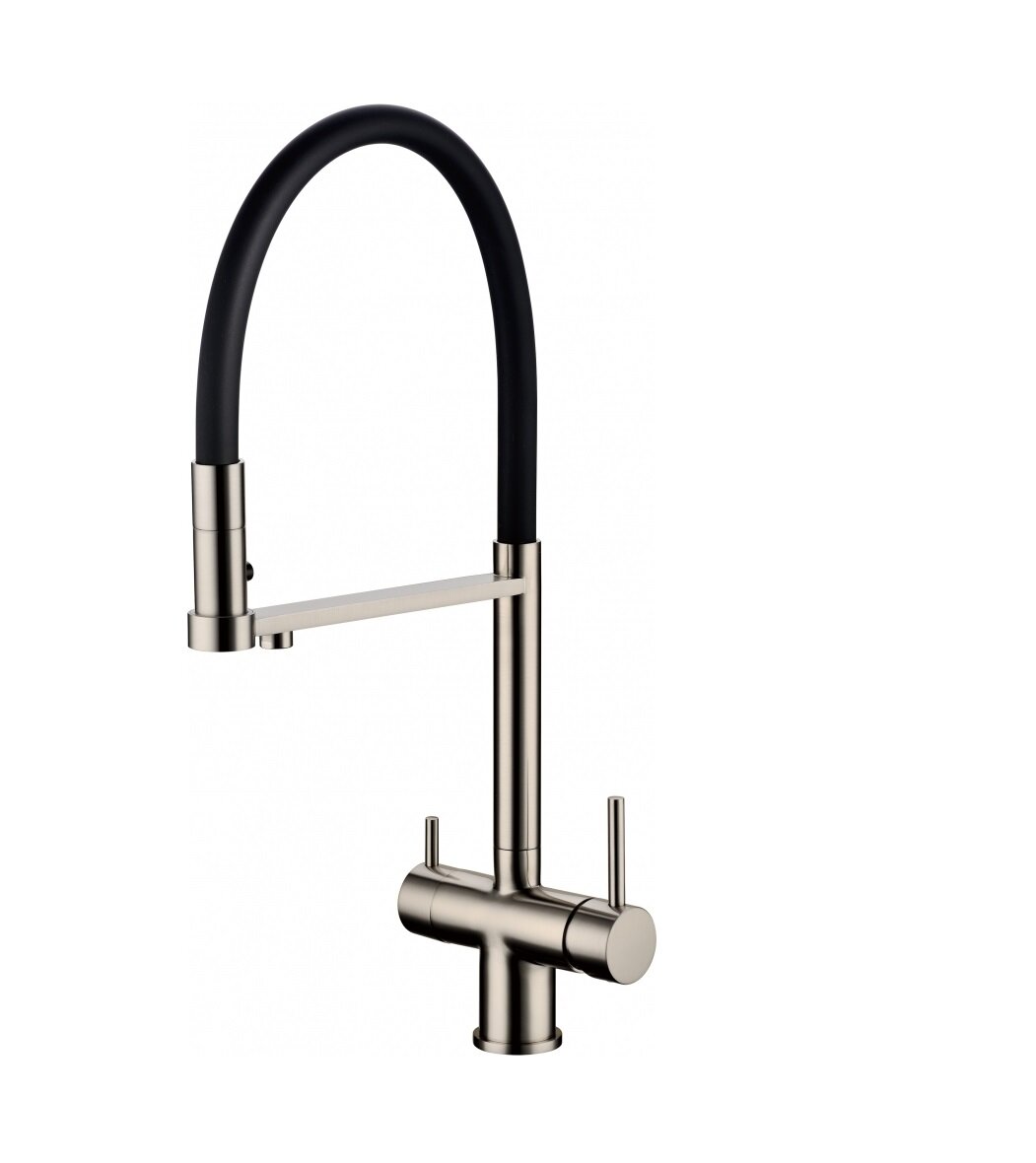 Смесители для кухни с подключением под фильтр Grocenberg GB4095NK никель