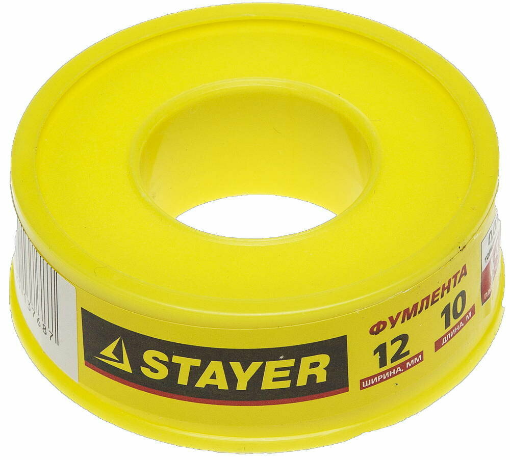 ФУМ лента STAYER 0.075 мм х 12 мм х 10 м плотность 0.40 г/см3