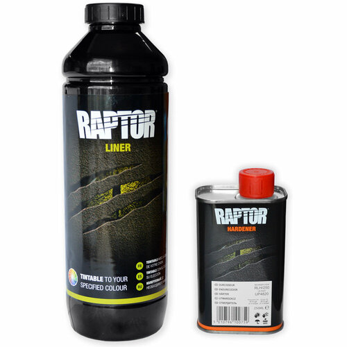 фото Покрытие защитное для кузова сверхпрочное колеруемое raptor u-pol (0,75л+0,25л)