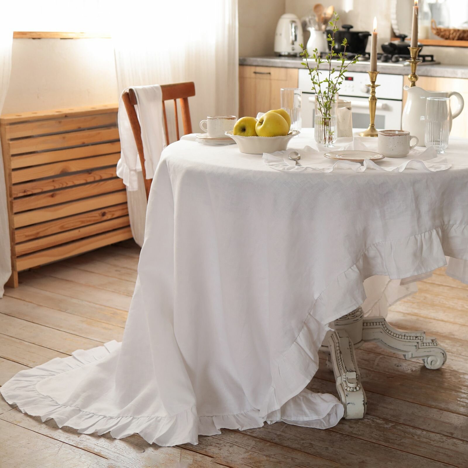 Скатерть Этель Ivory 150х116+/-3см 100% лён 170 г/м2