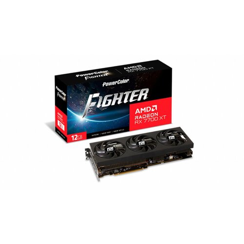 PowerColor AMD Radeon RX 7700 XT Fighter, 12 ГБ (RX7700XT 12G-F/OC)
