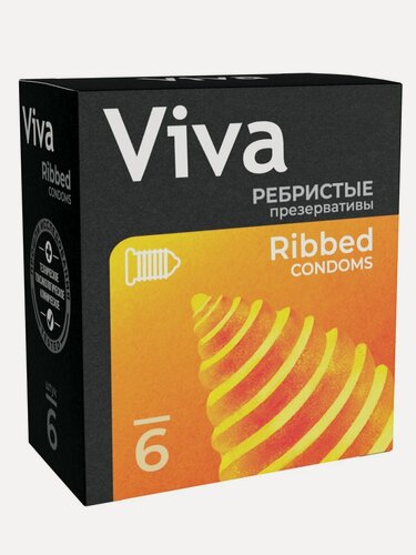 Изображение товара Презервативы ребристые 6 штук VIVA