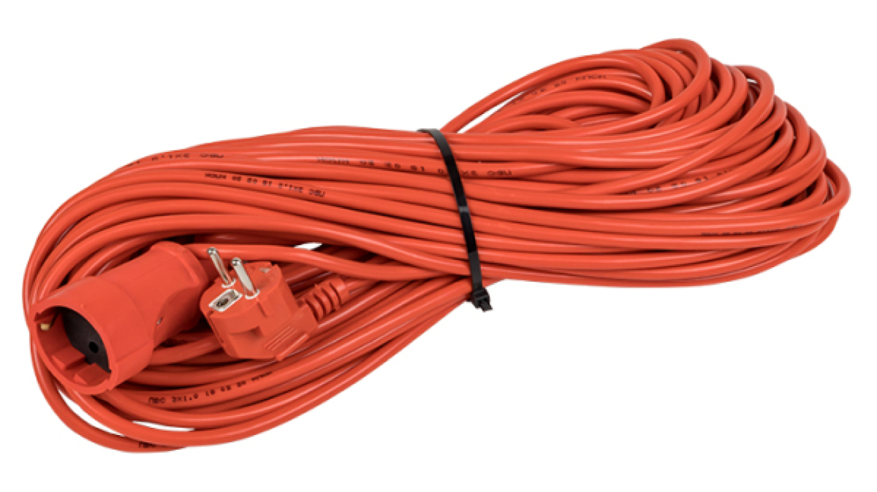 Удлинитель шнур силовой EKF / ЕКФ PROxima Зевс 2.0 с заземлением провод ПВС 3х1 оранжевый 1 штепсельное гнездо 16А 3.5кВт 30м USB02-16-310-1-30 / электрика