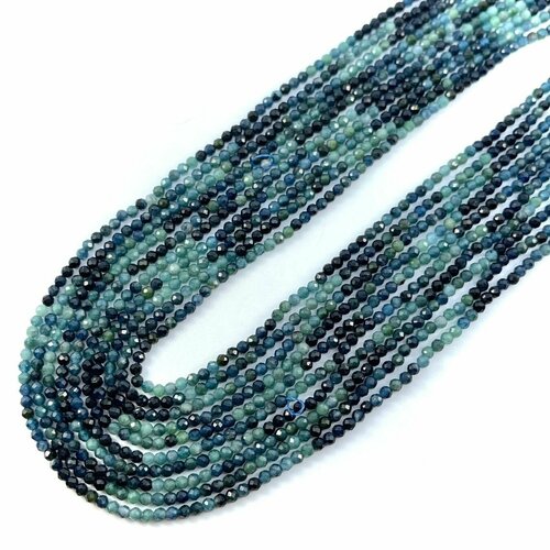 Бусины турмалин голубой A граненый 2,5 мм (нить 39 см), Suntrim