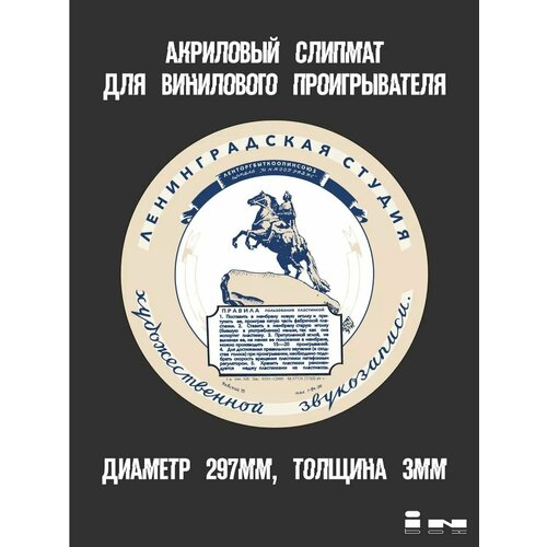 Мат (слипмат) акриловый Ленинградская студия белый, голубой