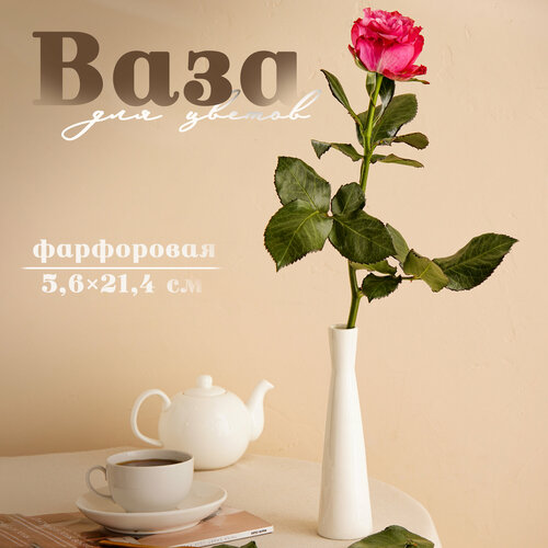 Ваза для цветов фарфоровая Magistro Бланш 56214 см цвет белый 519₽