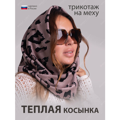 фото Платок bright light acc для женщин,135х65 см, бежевый, черный