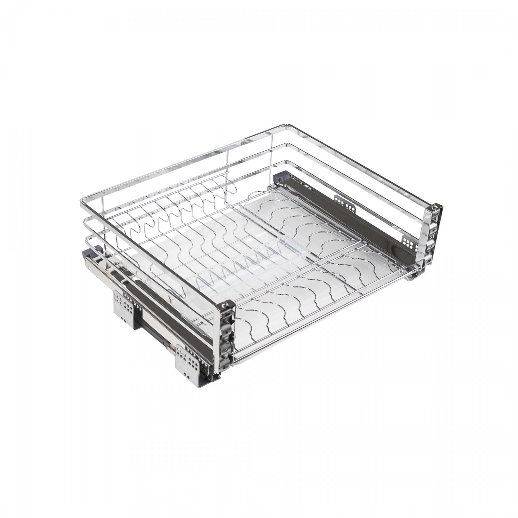 Выдвижная корзина-сушка AKS 600 Flat Line нержавеющая сталь хромированная встраиваемая с поддоном