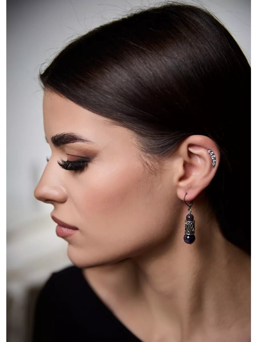 Серьги Вербица, размер 45 мм, серебряный — фото 1