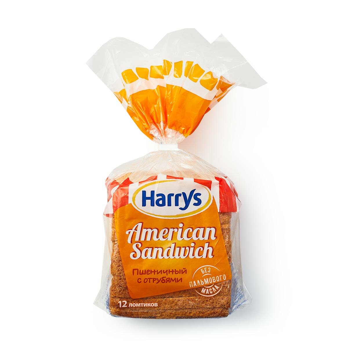 Хлеб Harry's American Sandwich, пшеничный, с отрубями, в нарезке, 515 г