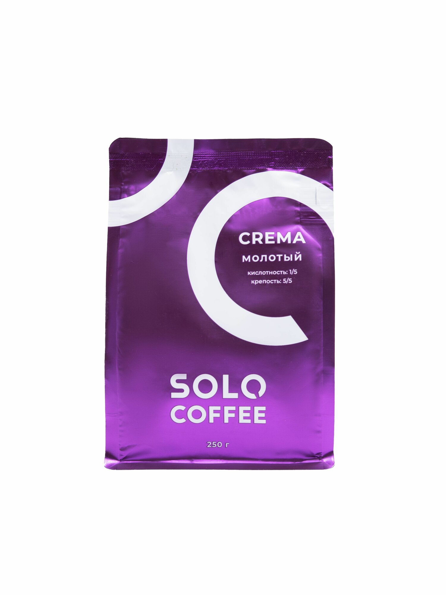 Кофе молотый Solo Coffee CREMA, 250 г, Арабика / Робуста, свежеобжаренный — фото 1