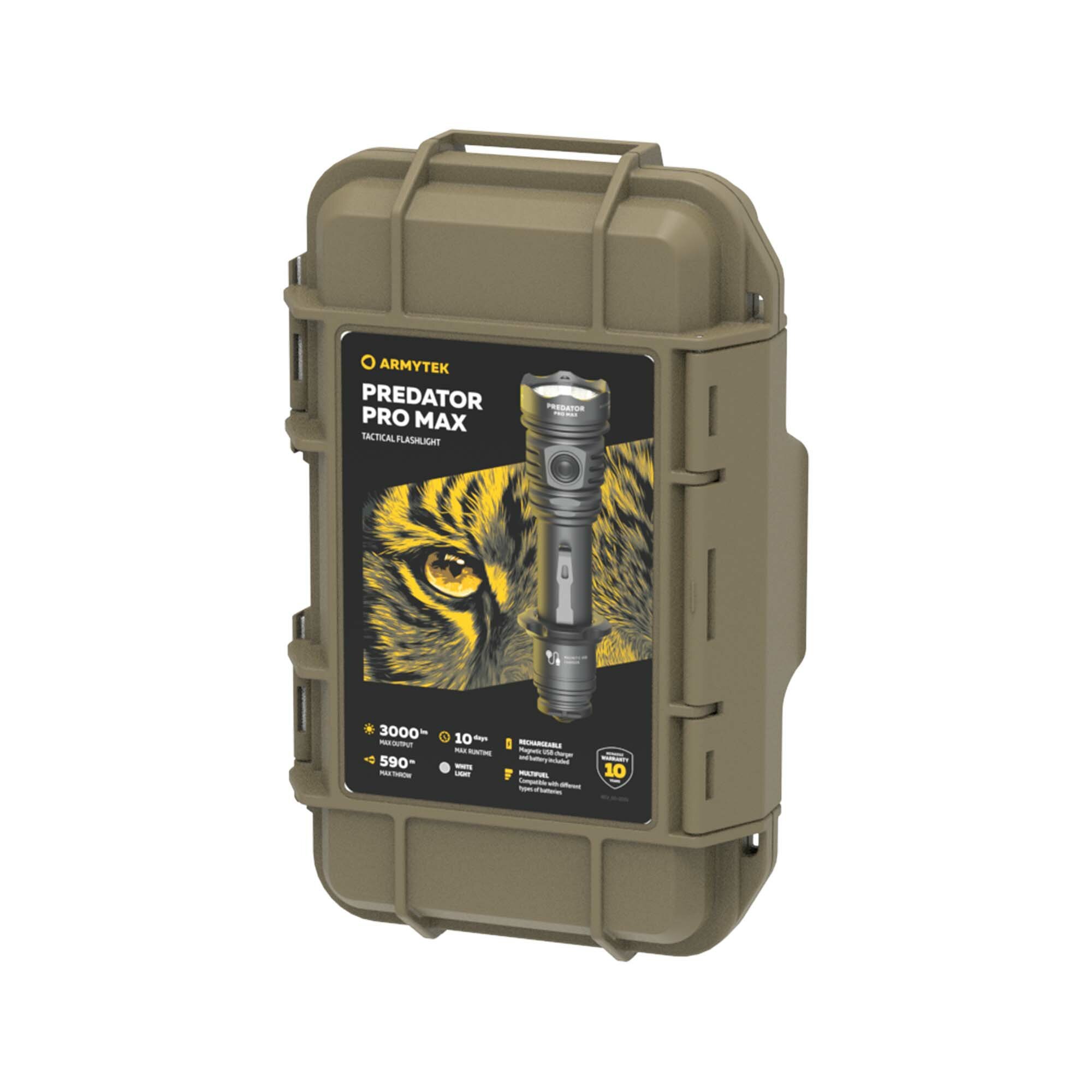 Тактический, туристический, охотничий, противо-ударный, подводный фонарь Armytek Predator Pro Max