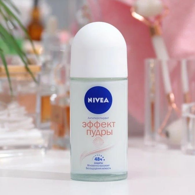 Антиперспирант-шариковый NIVEA "Эффект пудры", лёгкий аромат, 50мл — фото 1