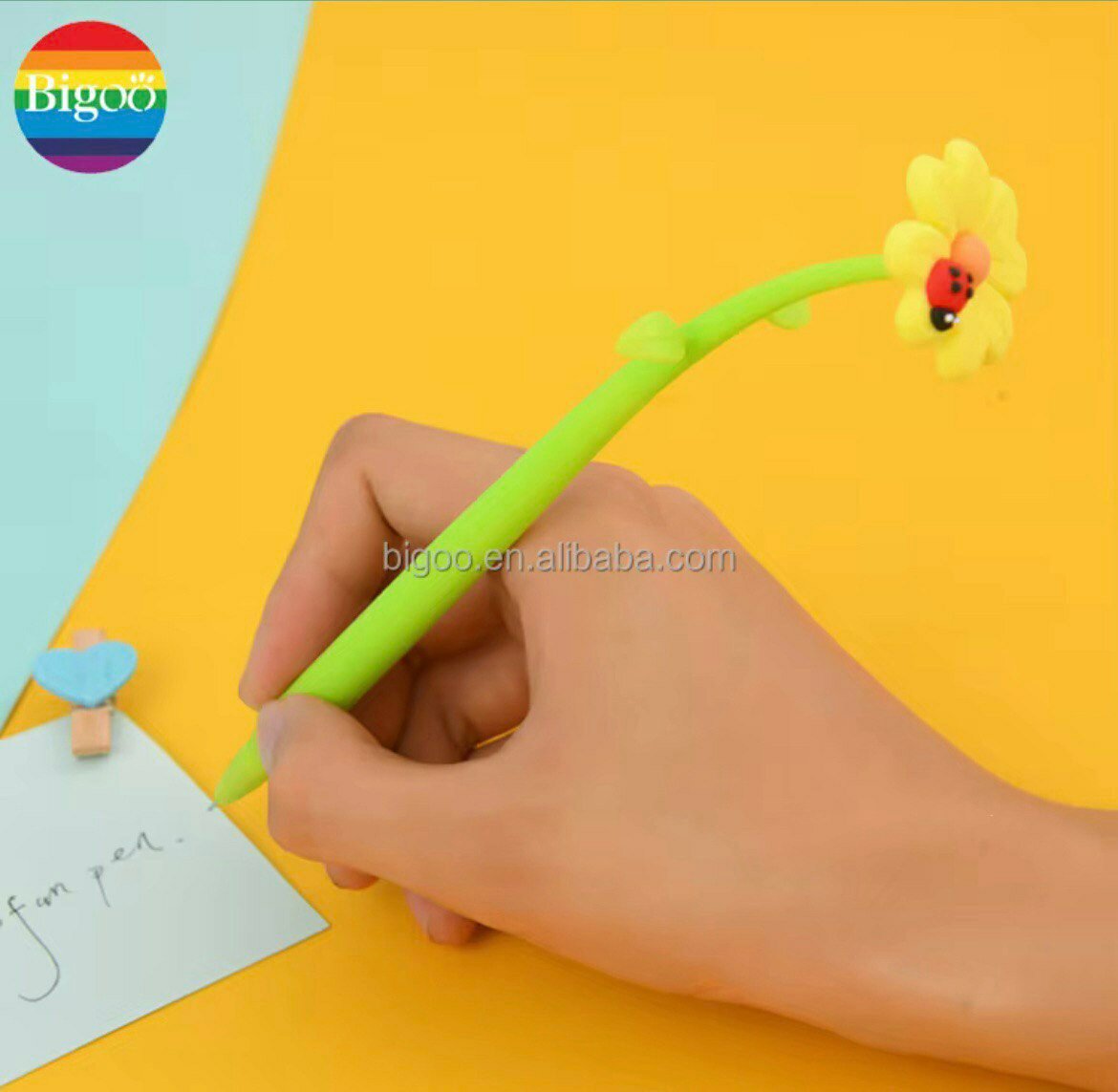 Ручка в форме цветка, черная, для подарка для девушек и женщин — фото 1