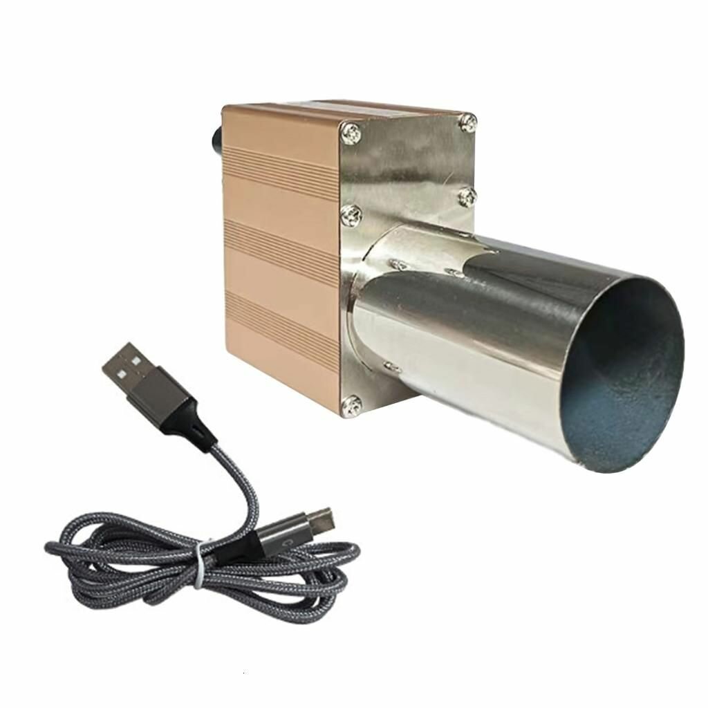 Металлическая USB-воздуходувка большого объема с двумя проводами-золото-круглая горловина