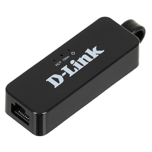 Адаптер D-Link DUB-E100/E1A, черный usb концентратор d link dub h7 e1a разъемов 7 100 см серый