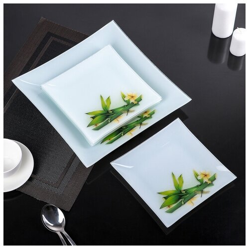 фото Набор блюд «бамбук», 7 предметов: 29,5 см 1 шт, 19,5 см 6 шт, подарочная упаковка mikimarket