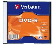 Оптический диск DVD-R VERBATIM 4.7ГБ 16x, 20шт, slim case [43547]