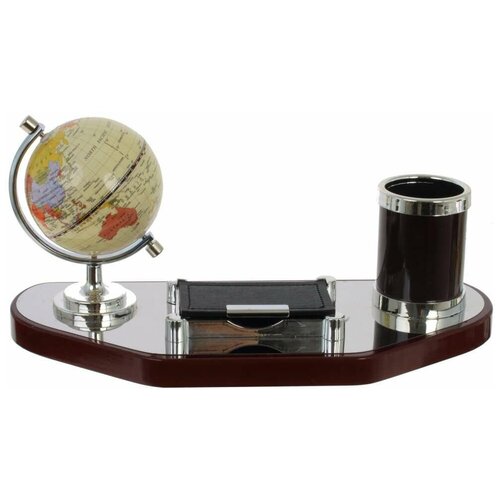 Настольный набор (глобус, карандашница, визитница), 31*13*15 см KSM-772351