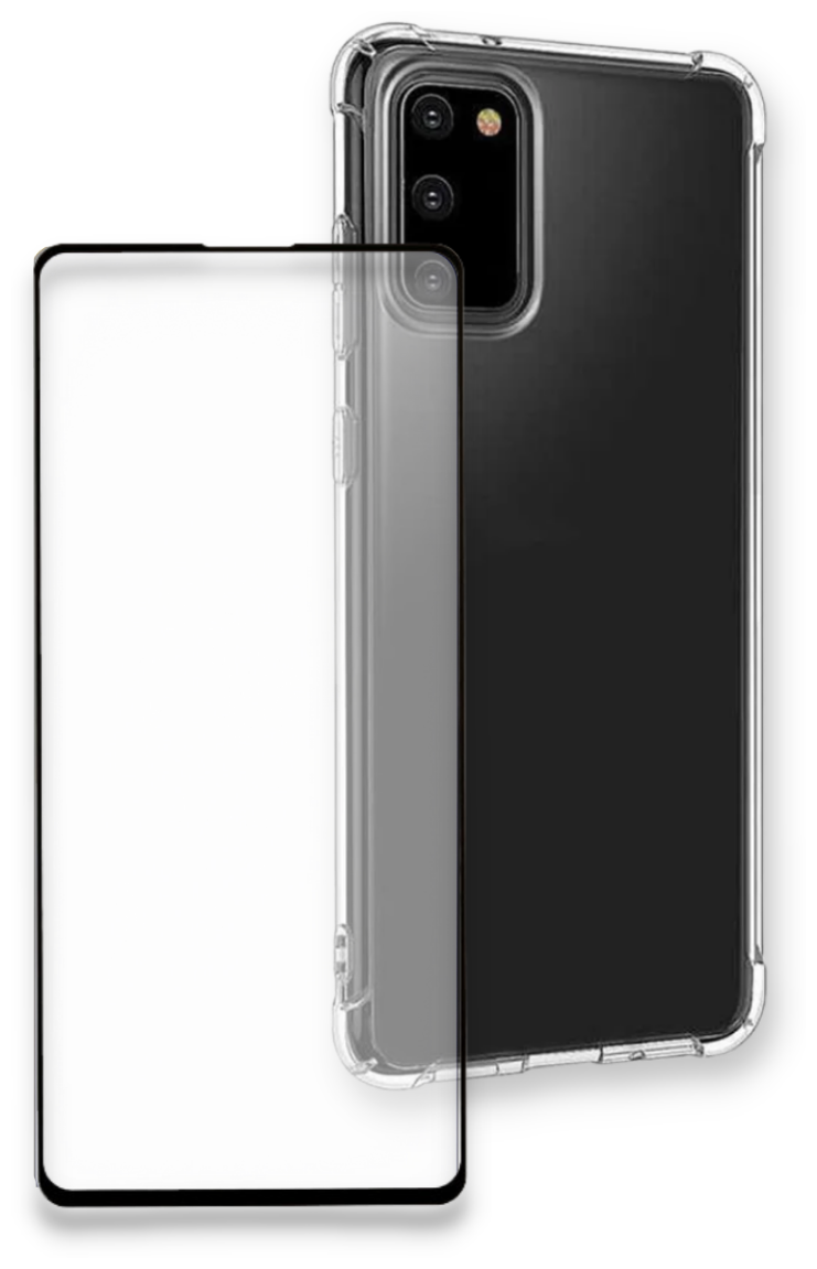 Комплект: Противоударный прозрачный чехол №09 + защитное стекло для Samsung Galaxy S20 FE