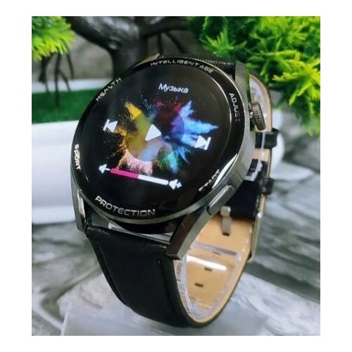 Умные смарт часы HUD-X / Smart Watch 46мм, classic series 2022 (iOS/Android), два ремешка, беспроводная зарядка / Чёрный